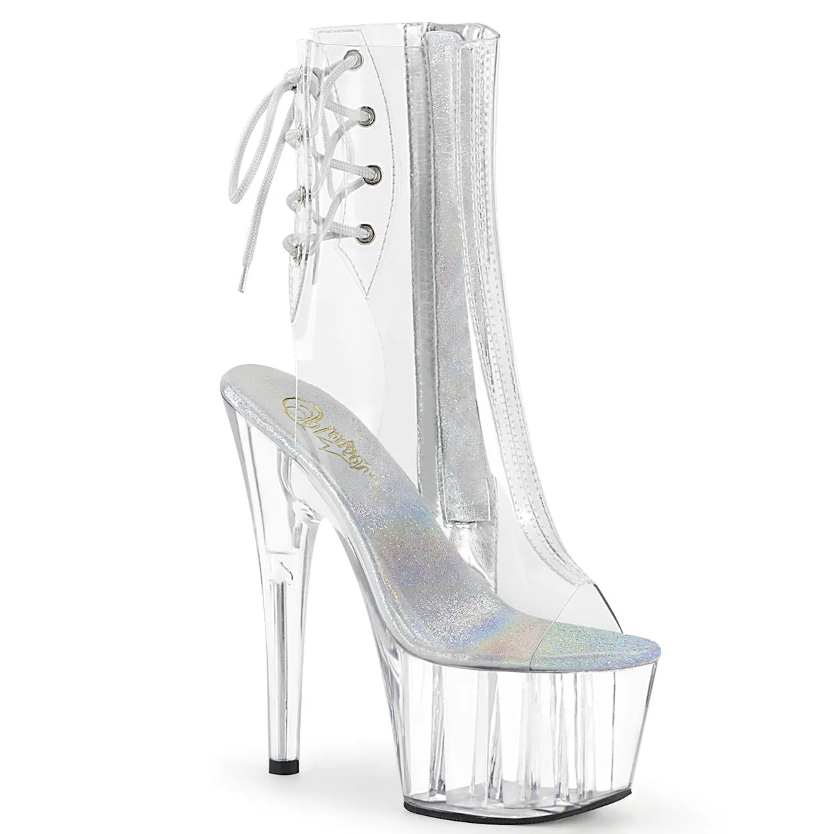 ADORE-1018C Clear Open Toe Ankle High Pole Dancing Clearance Boot