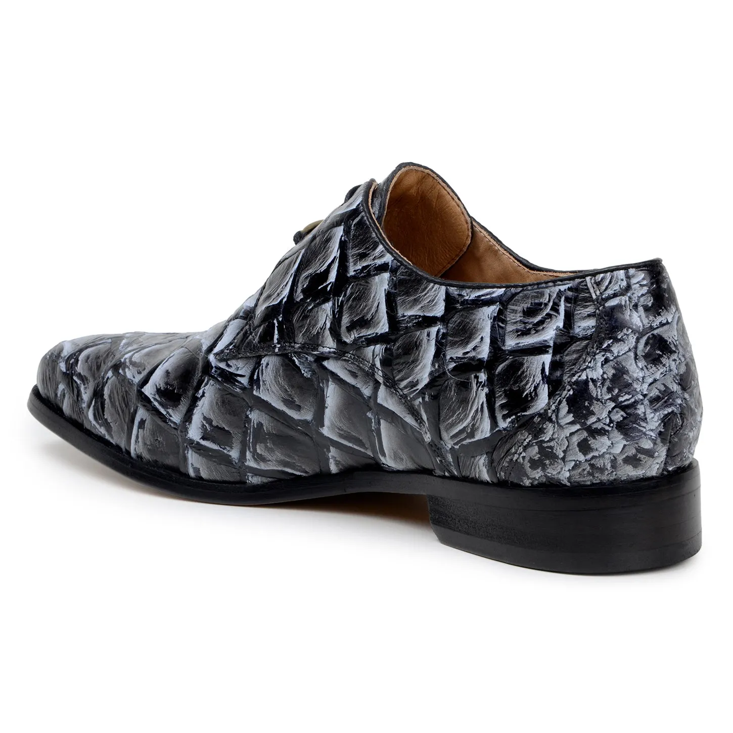 Belvedere Renzo BR01 Men's Shoes Exotic Pirarucu Lace-Up Derby (BV3185)