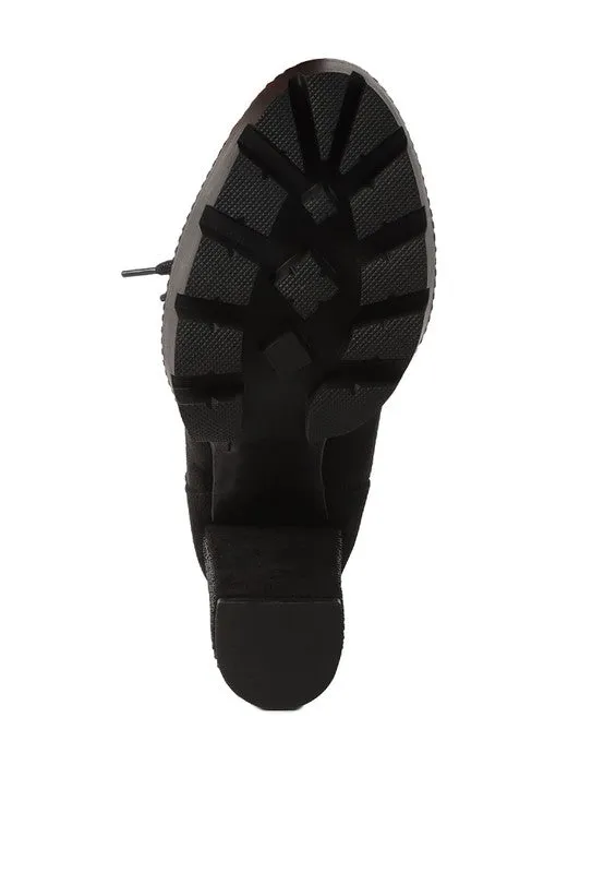 Birch Diamante Platform Block High Heel Ankle Boot
