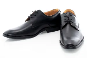Black Grain Leather Derby Lace-Up Dress Shoe
