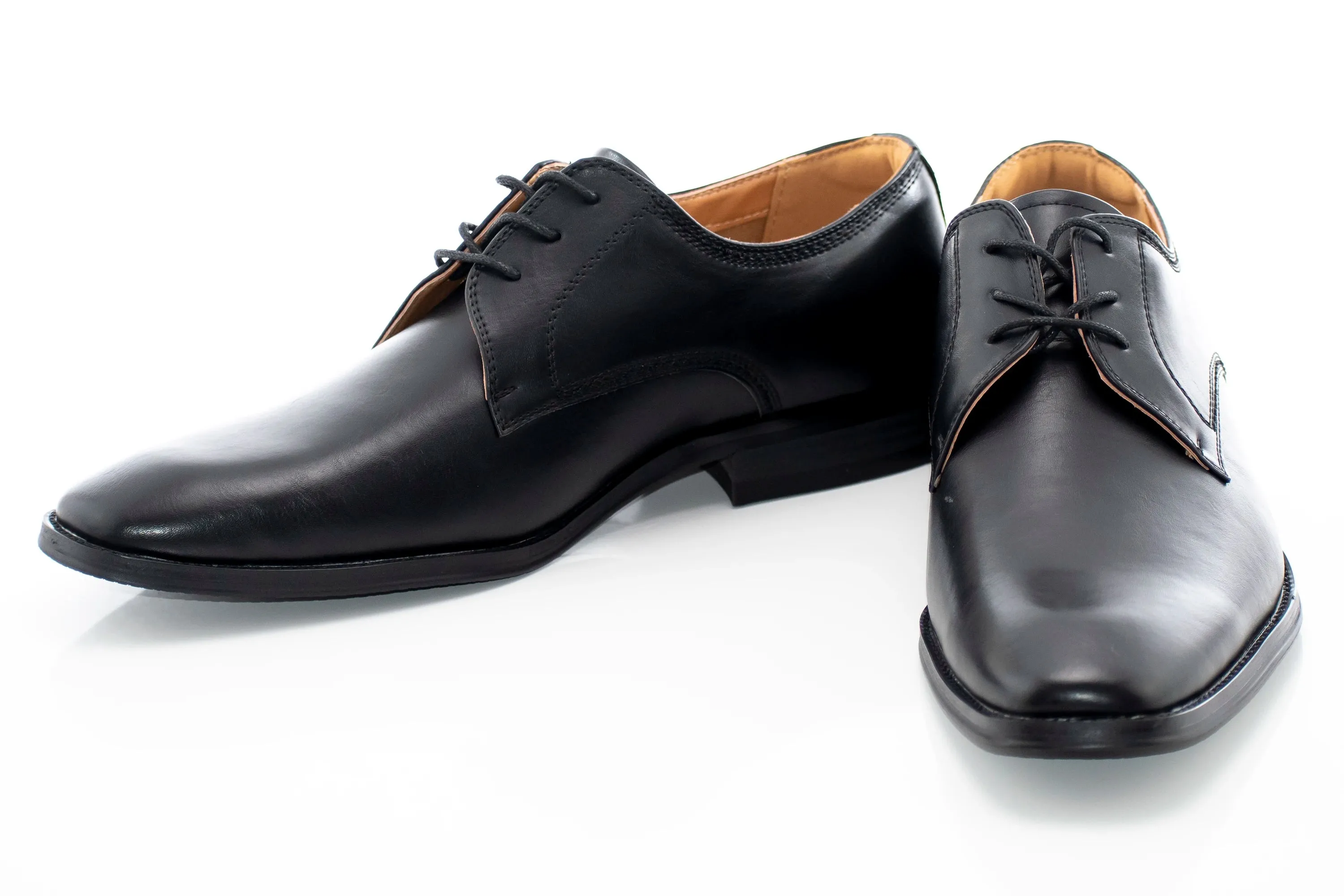 Black Grain Leather Derby Lace-Up Dress Shoe