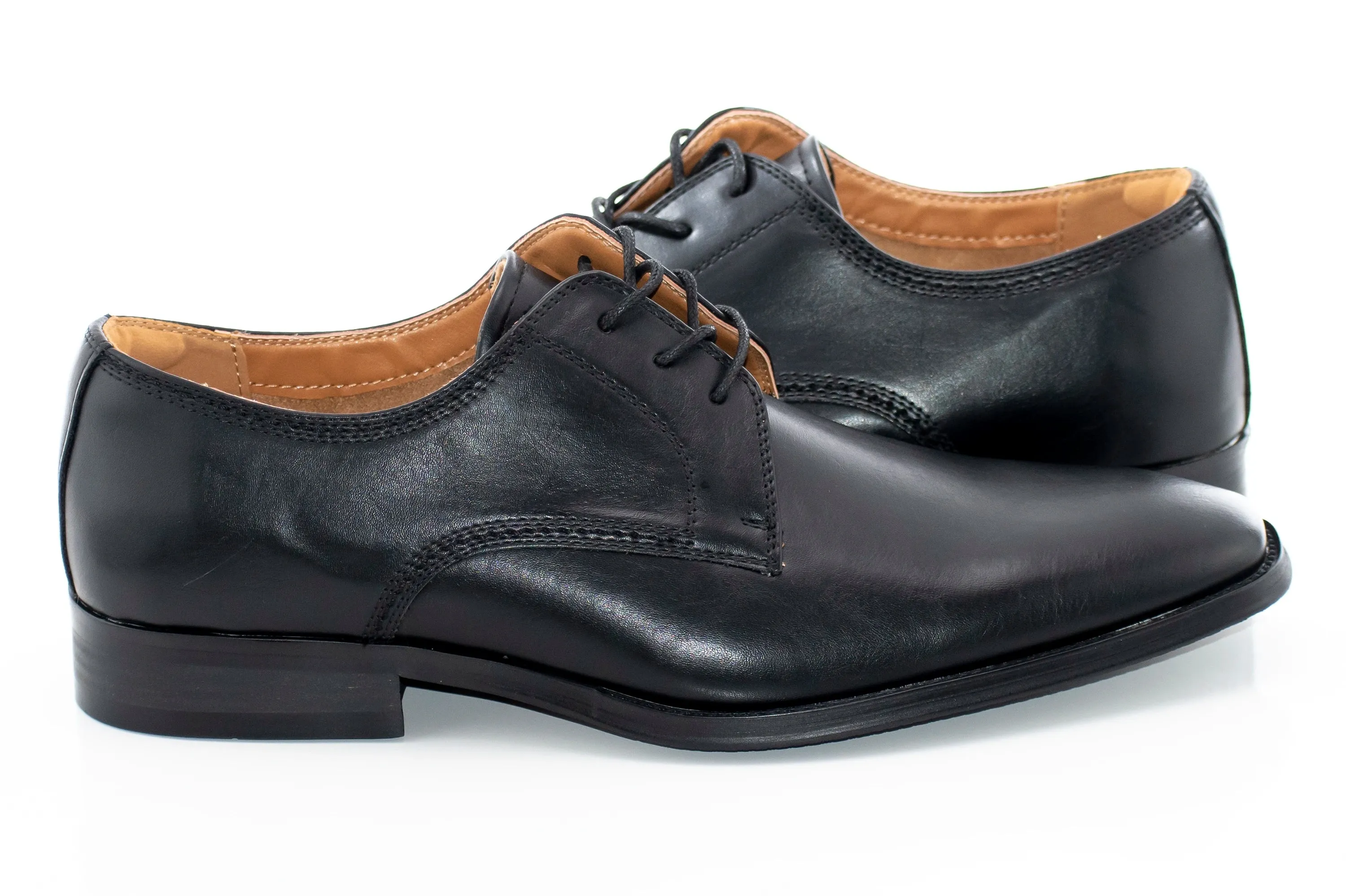 Black Grain Leather Derby Lace-Up Dress Shoe