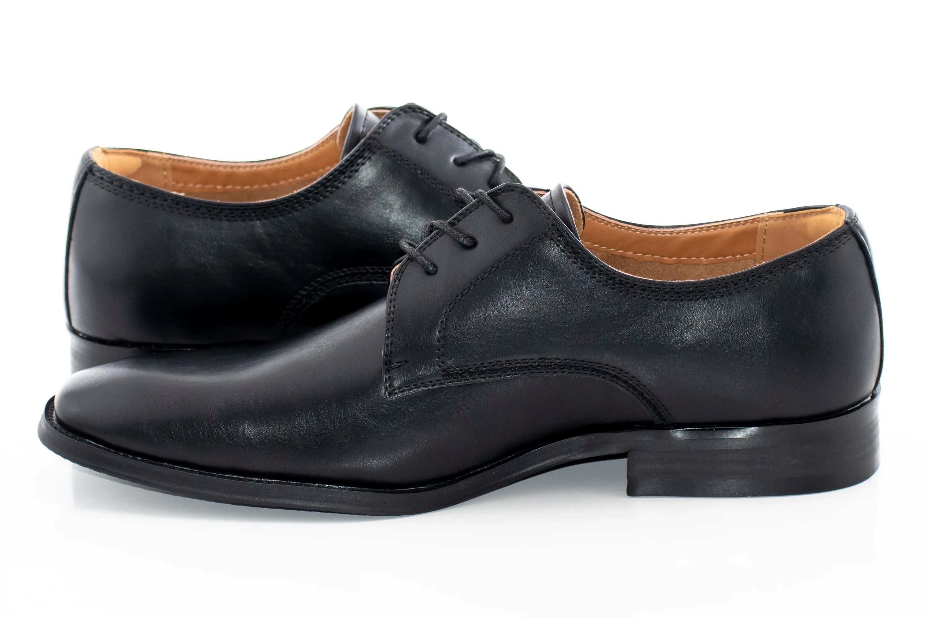 Black Grain Leather Derby Lace-Up Dress Shoe