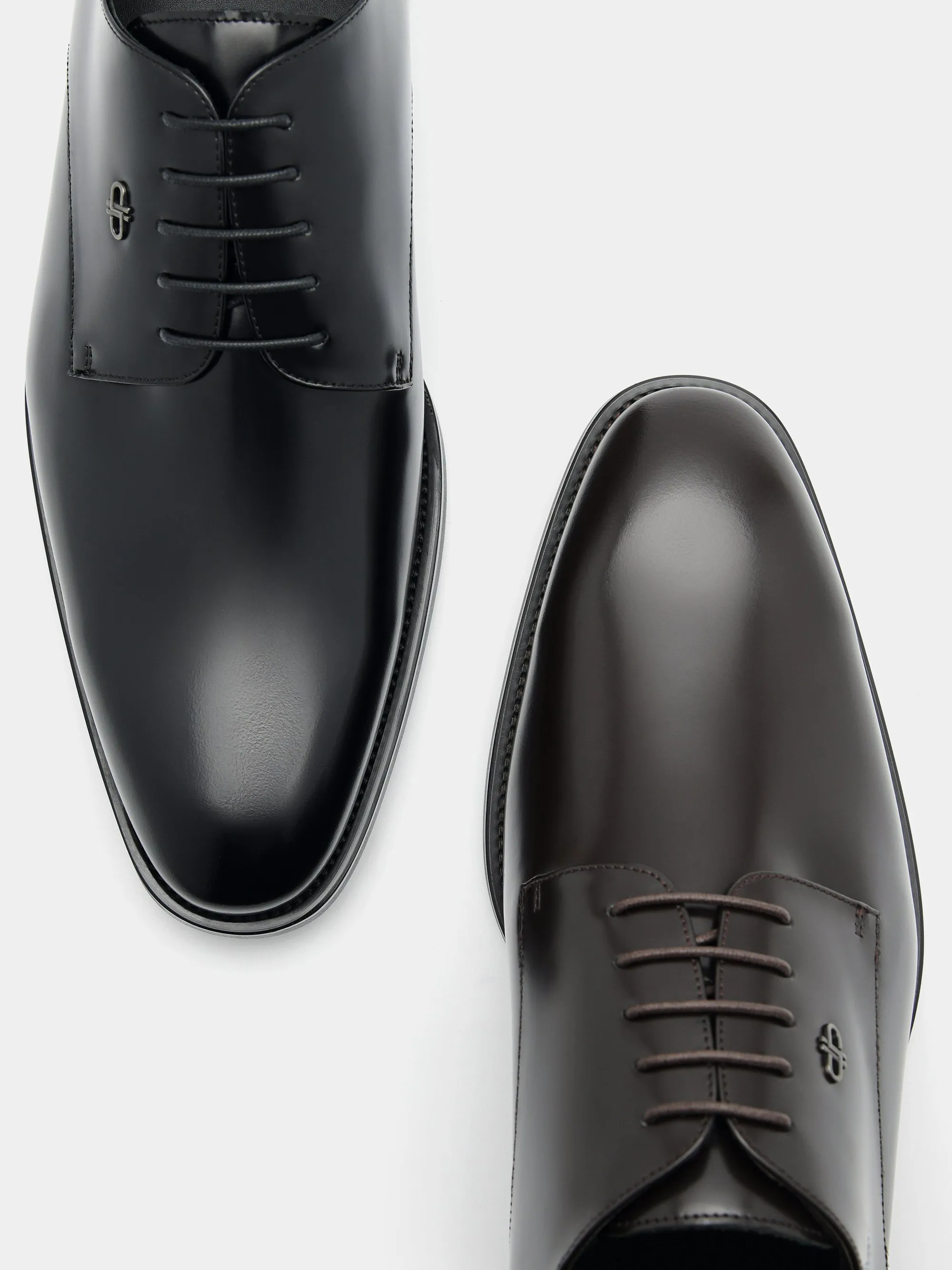 Boxed Leather Derby Shoes