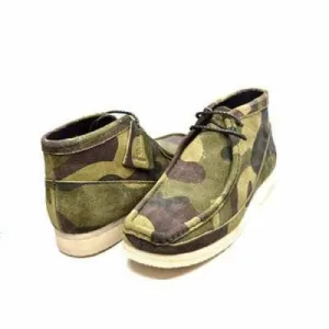 British Walkers Walker 100's Wallabee Boots Men's Green Camo Leather and Suede High Tops