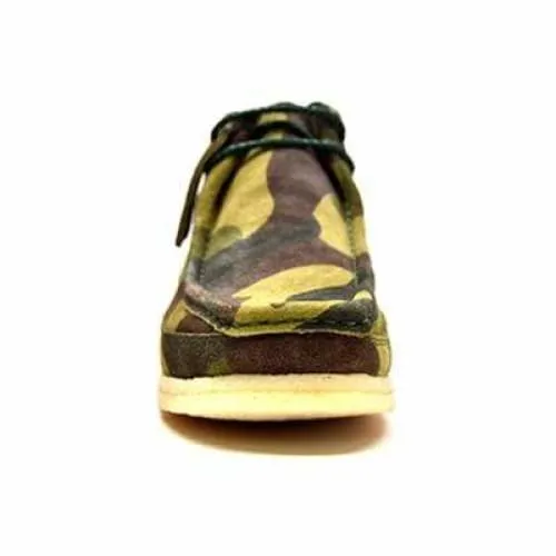 British Walkers Walker 100's Wallabee Boots Men's Green Camo Leather and Suede High Tops