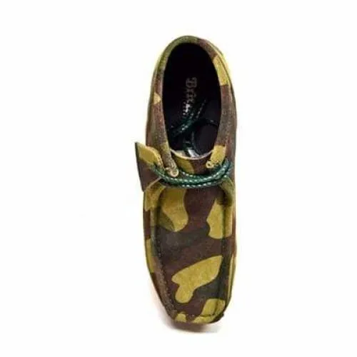 British Walkers Walker 100's Wallabee Boots Men's Green Camo Leather and Suede High Tops