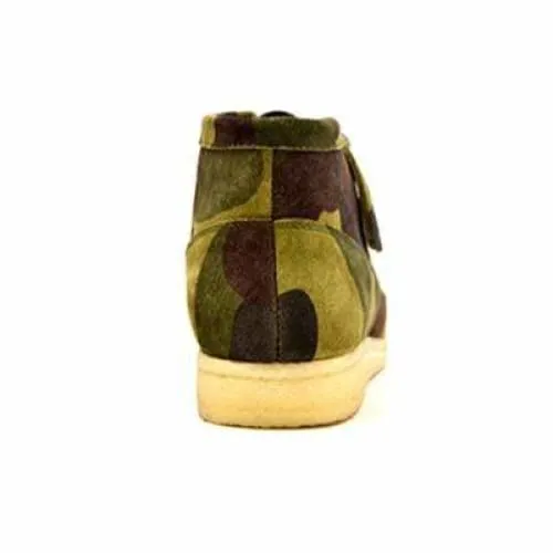 British Walkers Walker 100's Wallabee Boots Men's Green Camo Leather and Suede High Tops