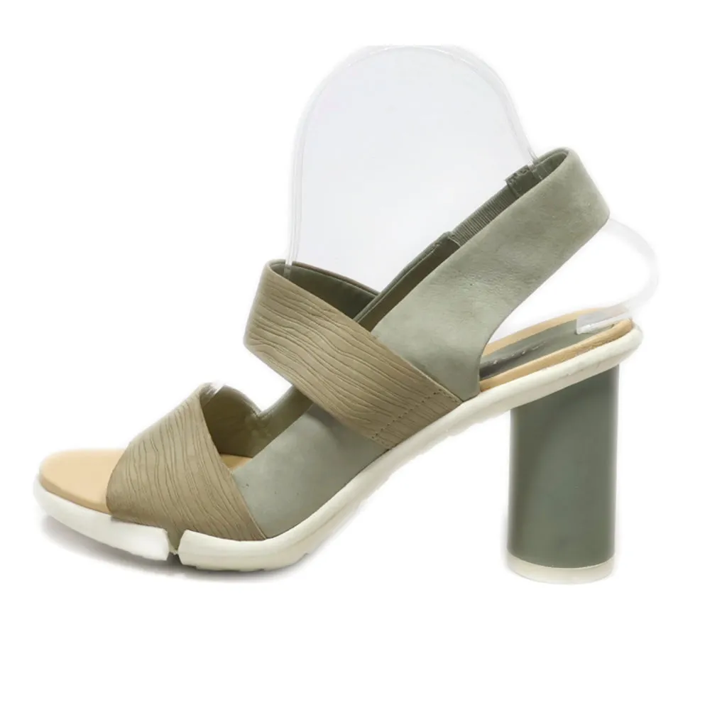 Clarks High-Heel Sandals Leather Green Colour For Women