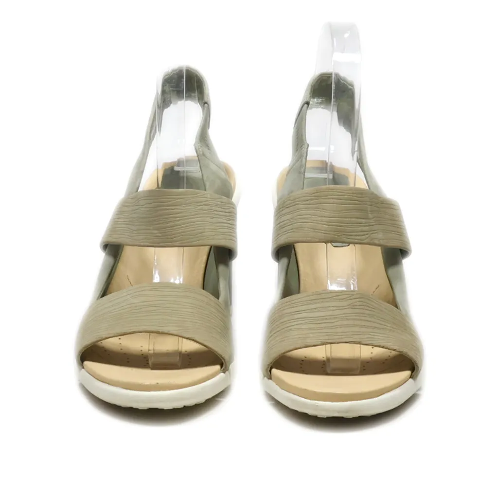 Clarks High-Heel Sandals Leather Green Colour For Women