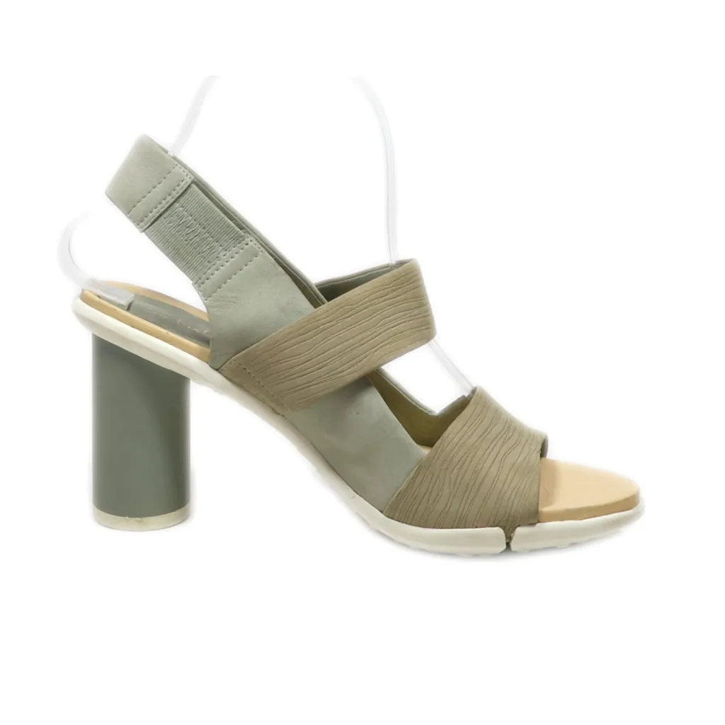 Clarks High-Heel Sandals Leather Green Colour For Women