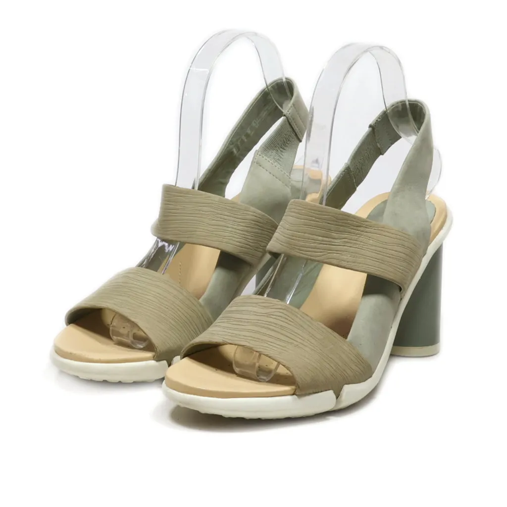 Clarks High-Heel Sandals Leather Green Colour For Women