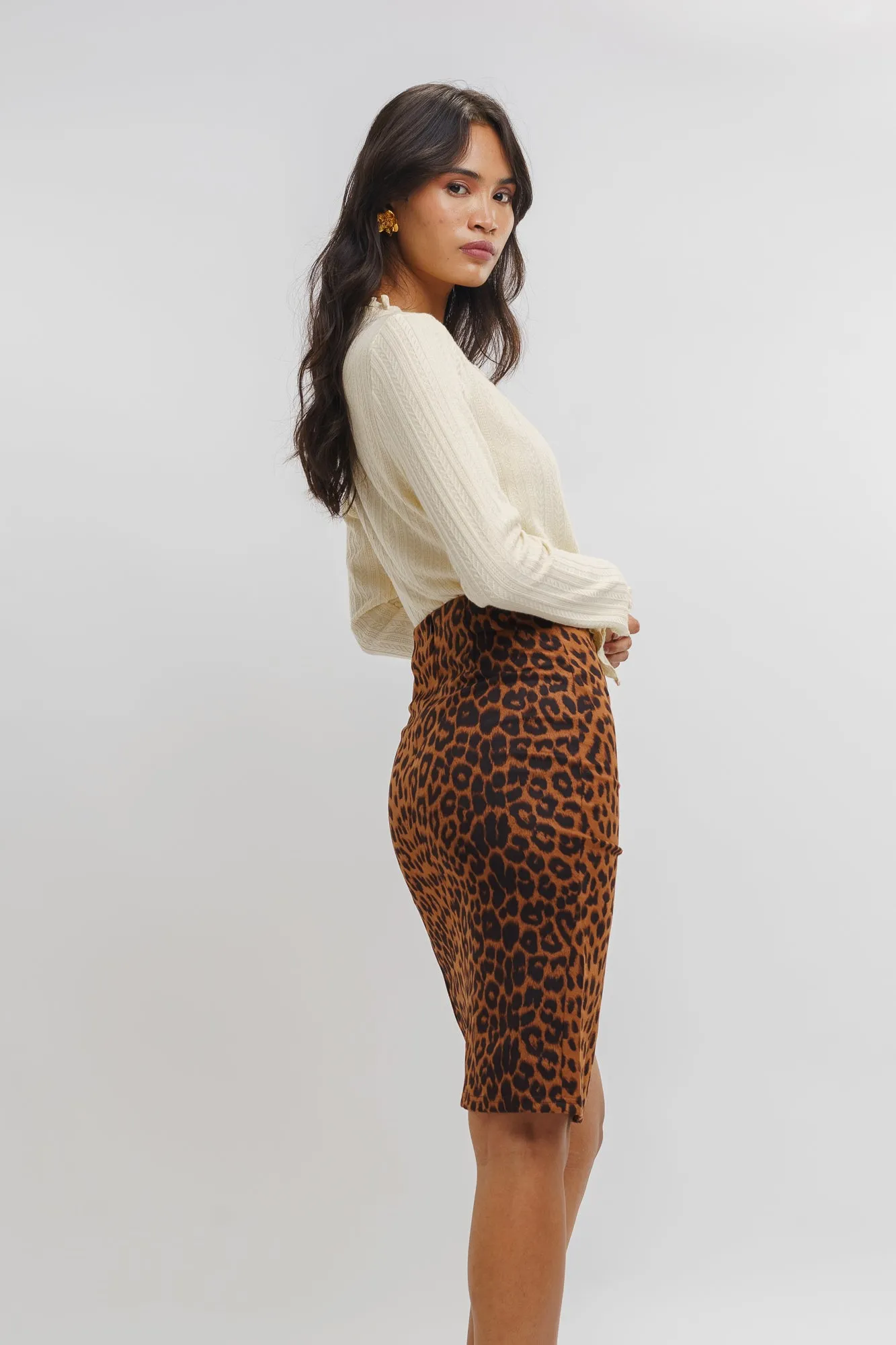 Cut Out Printed Skirt