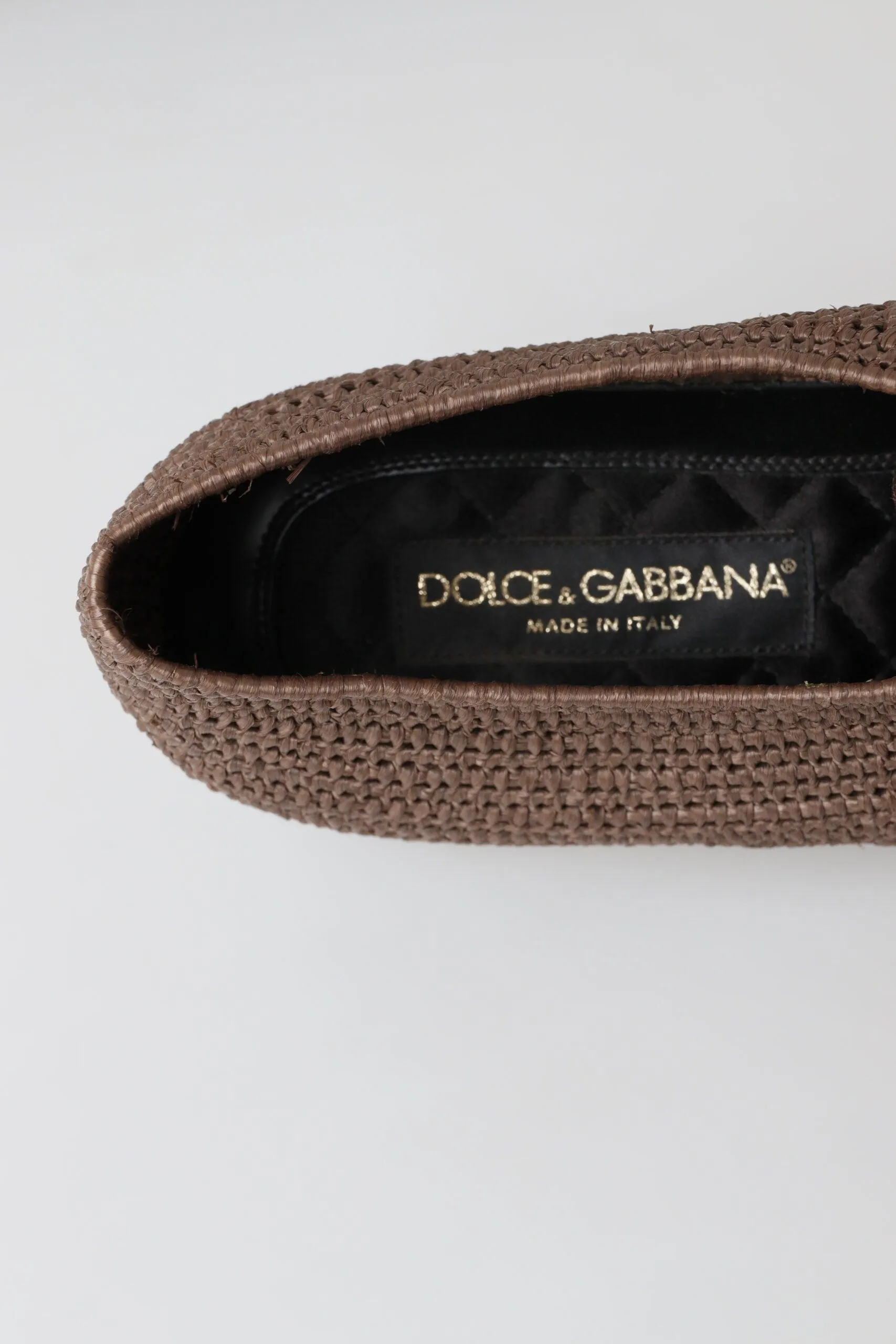 Dolce & Gabbana Brown Rafia Lace Up Casual Men Derby Shoes