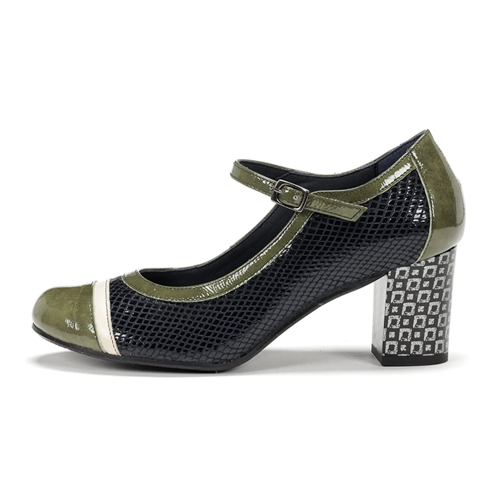 Dorking Rodin D8669 Heeled Mary Jane (Women) - Campbel/Suga Navy/Herb