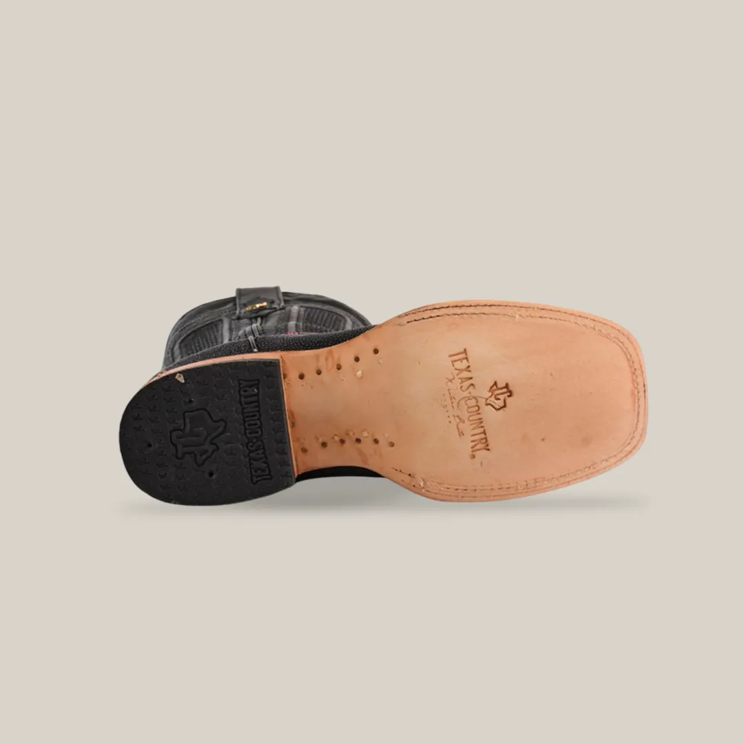 Exotic Stingray - Black - Square Toe