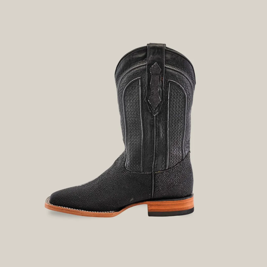 Exotic Stingray - Black - Square Toe