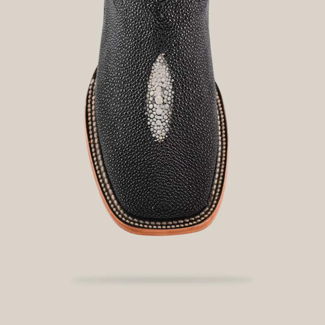 Exotic Stingray - Black - Square Toe