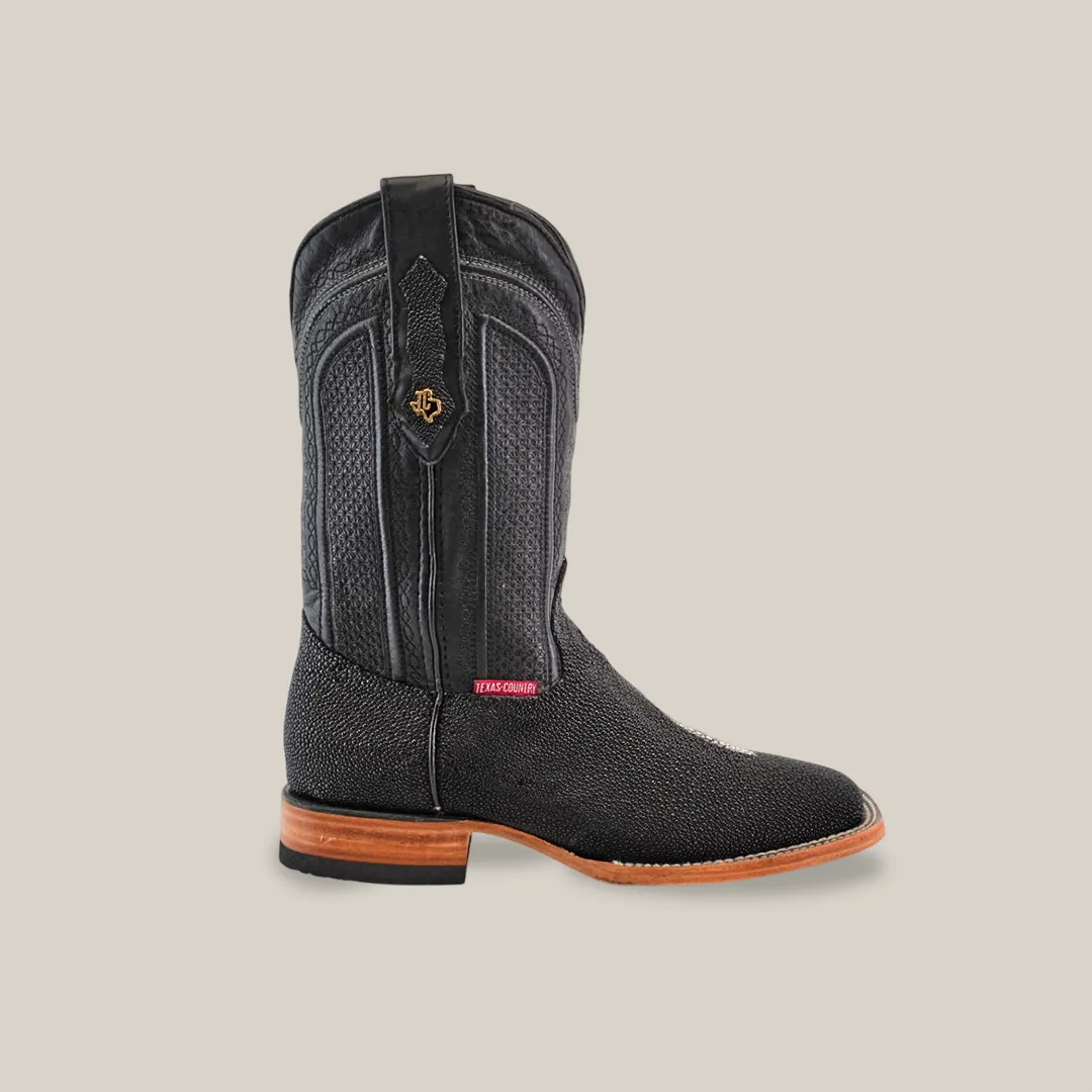 Exotic Stingray - Black - Square Toe