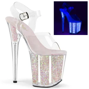 Flamingo-808UVG Neon Opal Glitter, 8" Heel