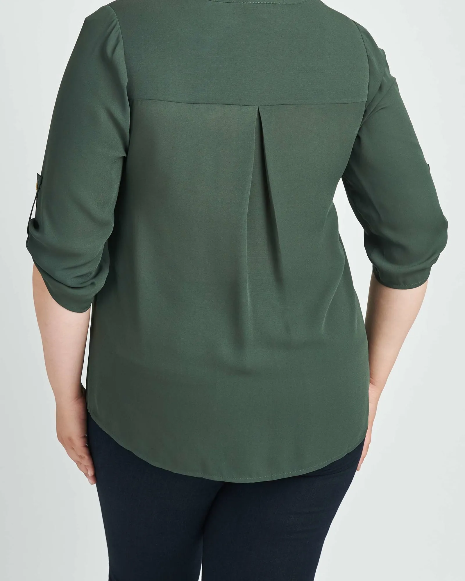 Gabriella 3/4 Roll-Tab Sleeve Blouse | HUNTER