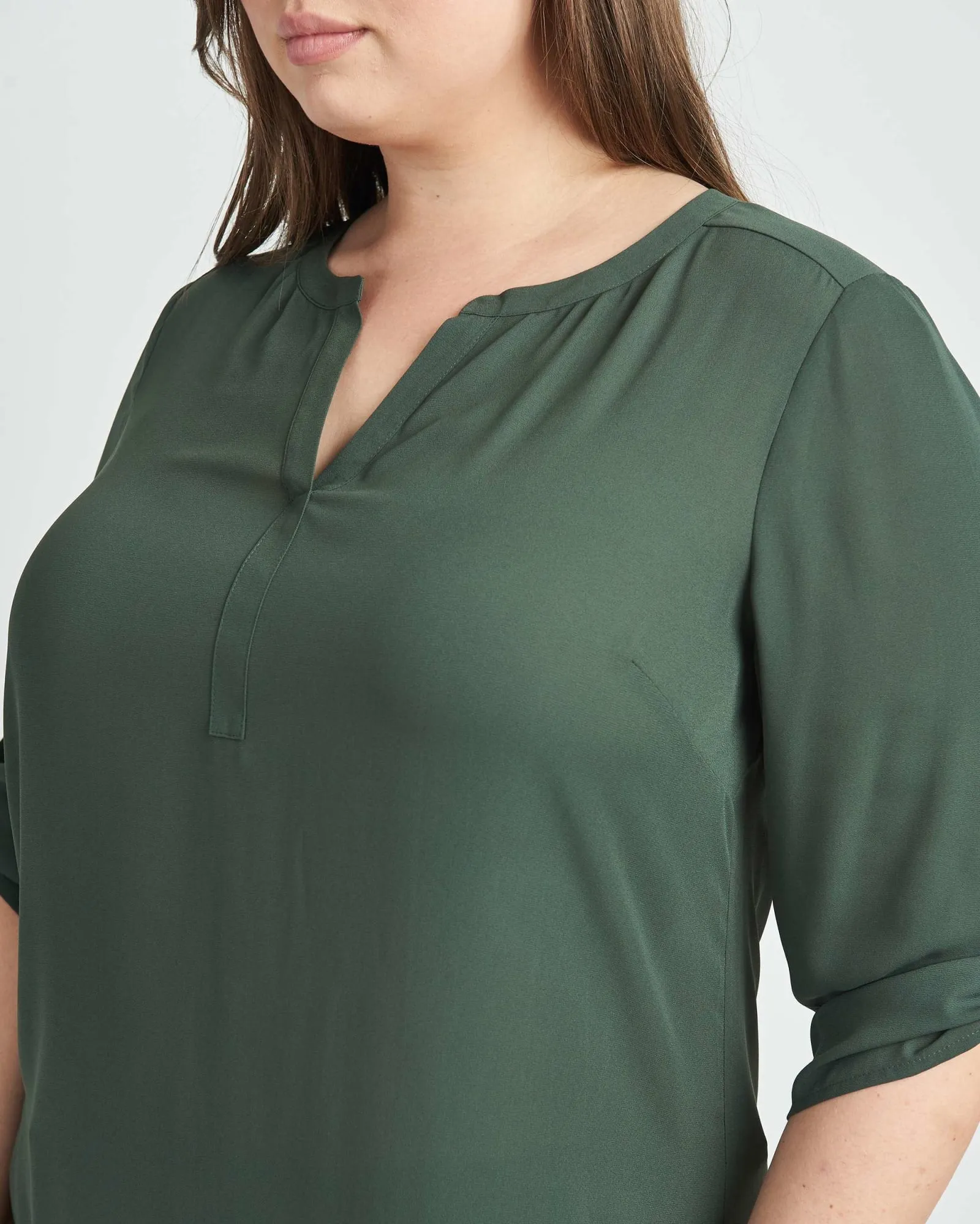 Gabriella 3/4 Roll-Tab Sleeve Blouse | HUNTER