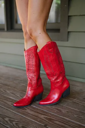 Izabella Western Boots-Red