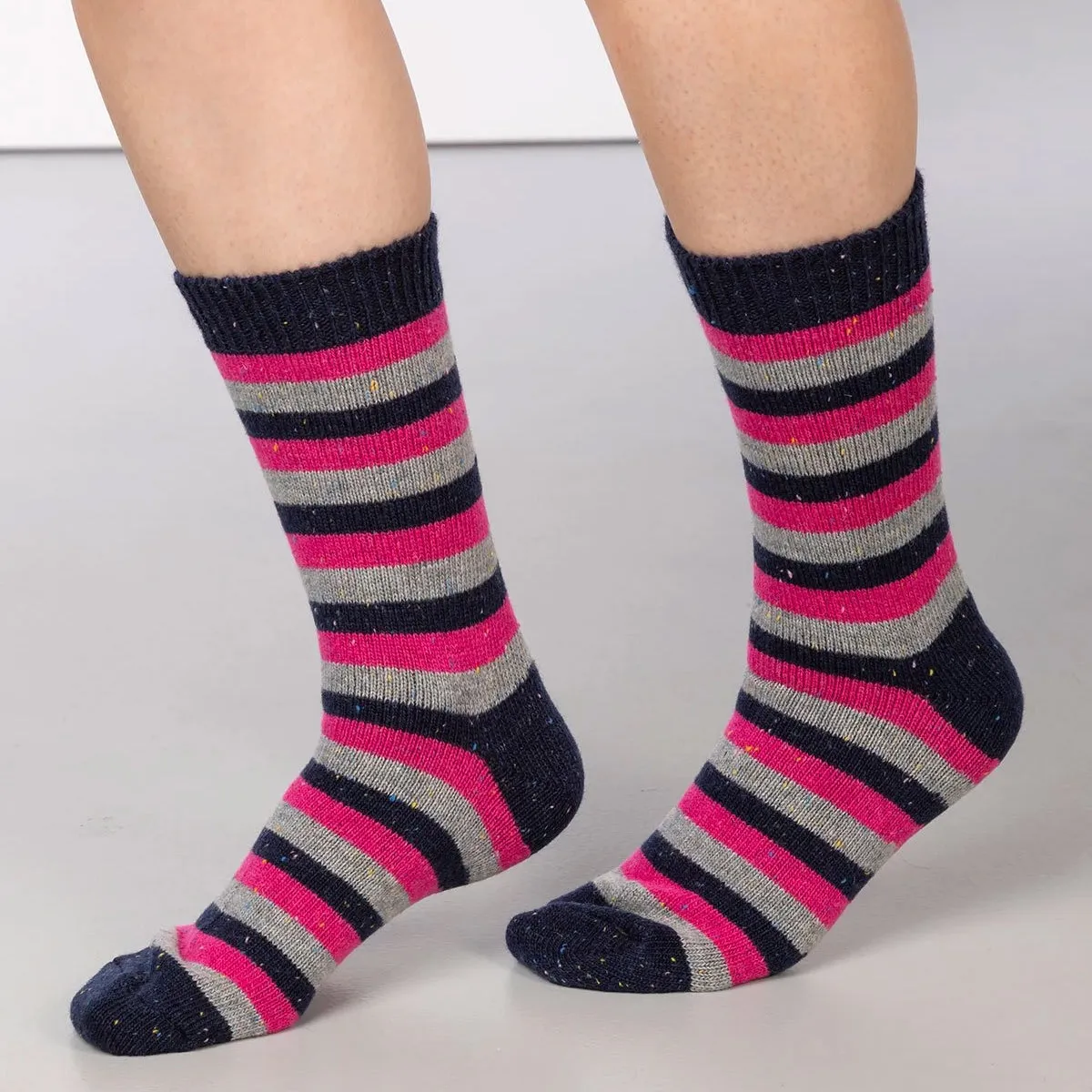 Ladies Striped Boot Socks