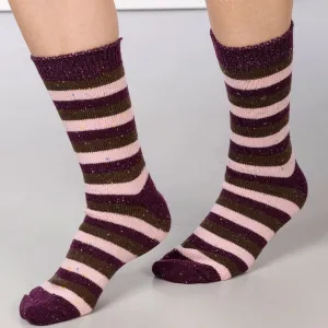 Ladies Striped Boot Socks