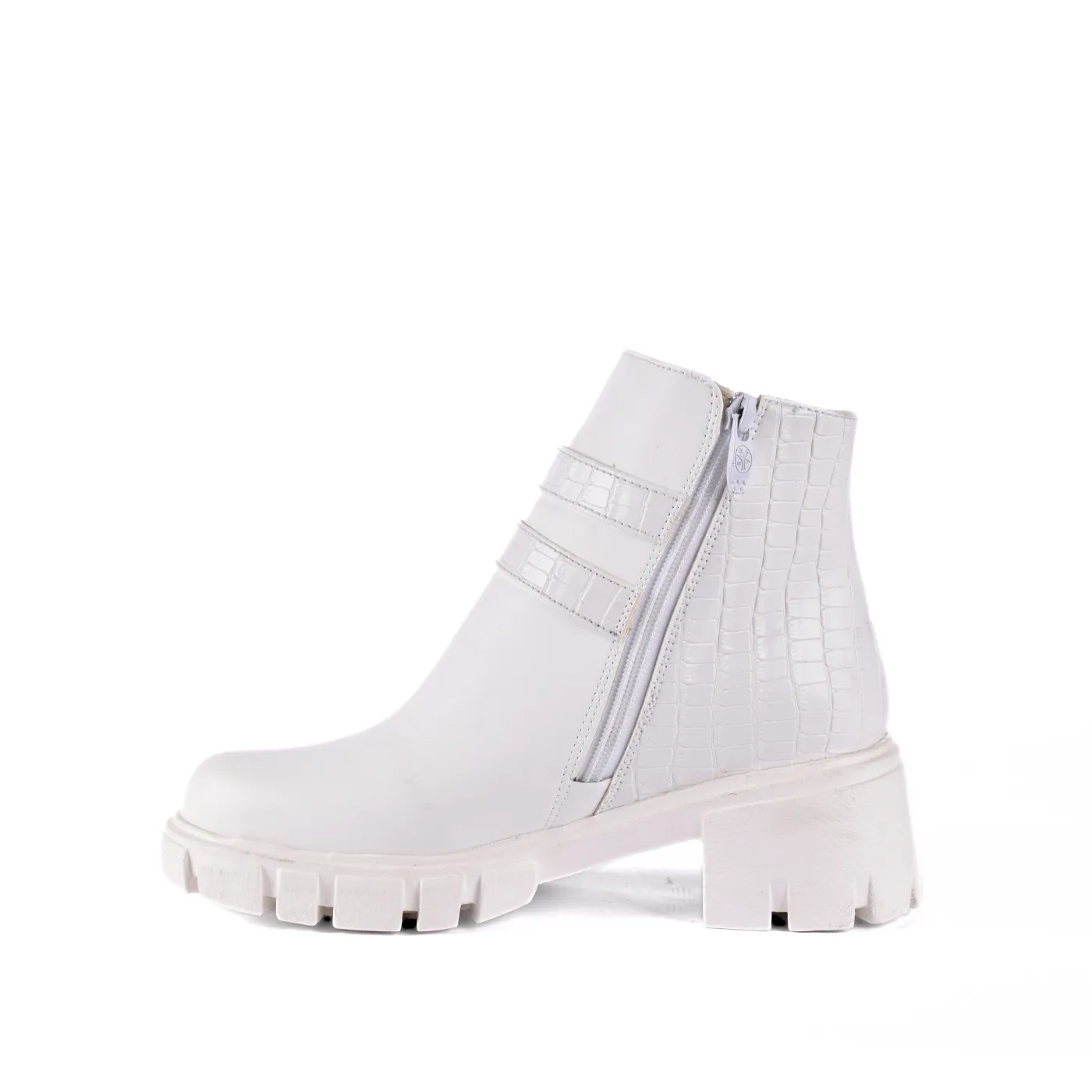Leather Ankle Boots With Double Buckle
