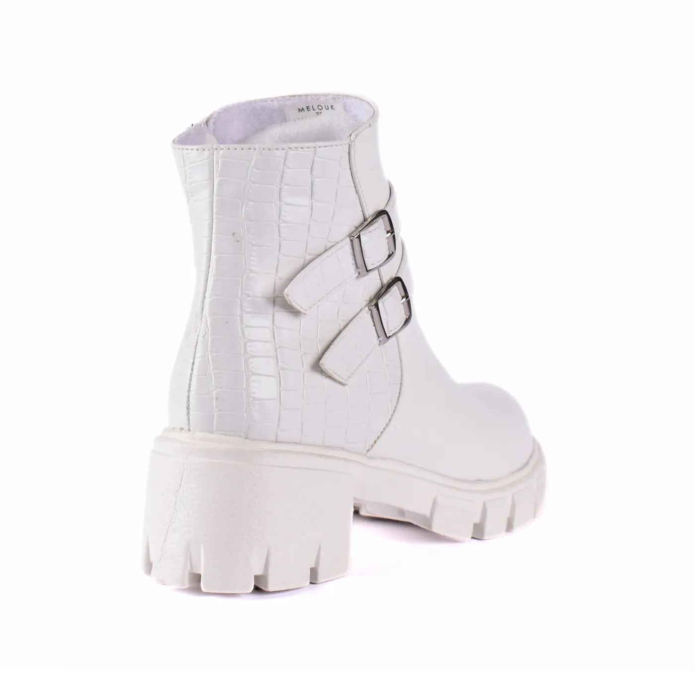 Leather Ankle Boots With Double Buckle
