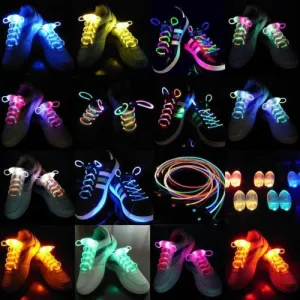 LED Flash Luminous Light Up Glow Strap Shoelace Shoe Laces Party Disco Decor