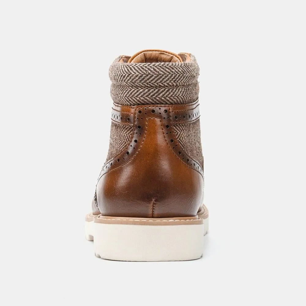 Men's Flat Platform Faux Leather Ankle Boots