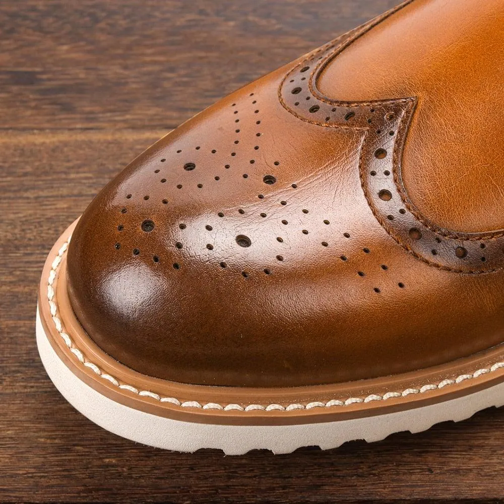 Men's Flat Platform Faux Leather Ankle Boots