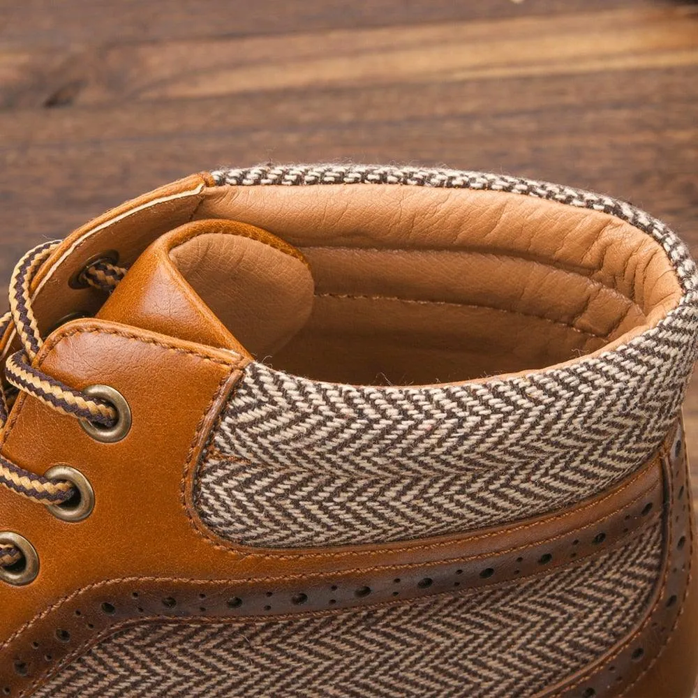 Men's Flat Platform Faux Leather Ankle Boots
