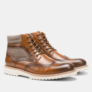 Men's Flat Platform Faux Leather Ankle Boots