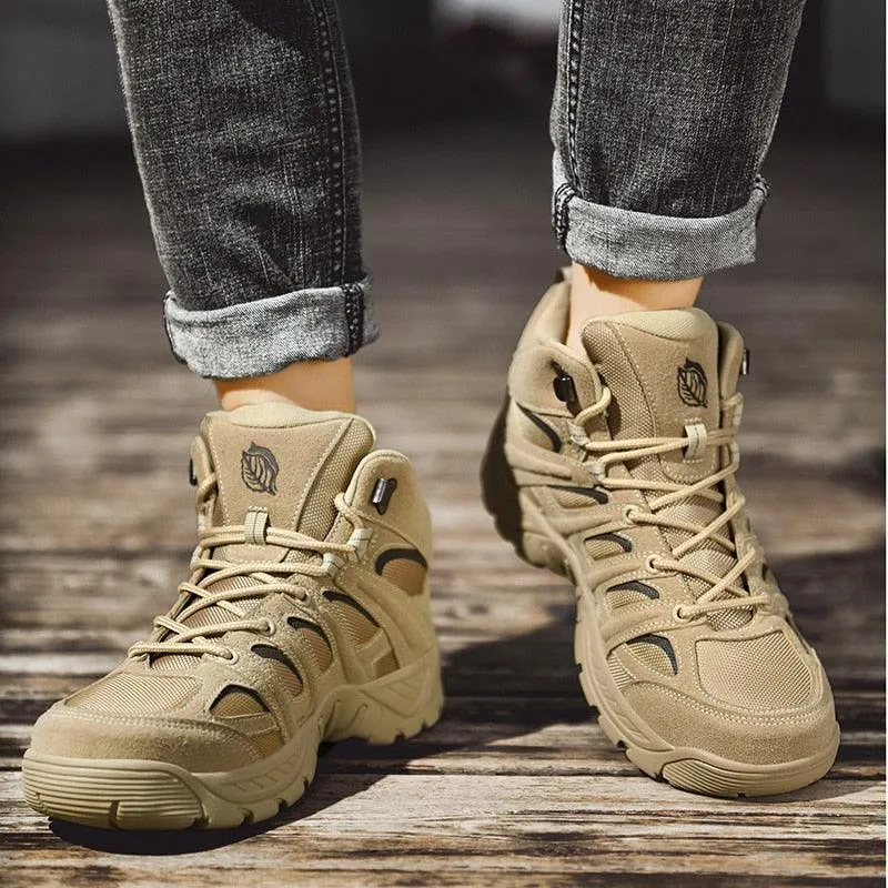 Mens Lightweight Non-Slip Ankle Boots Hiking Tactical Boots