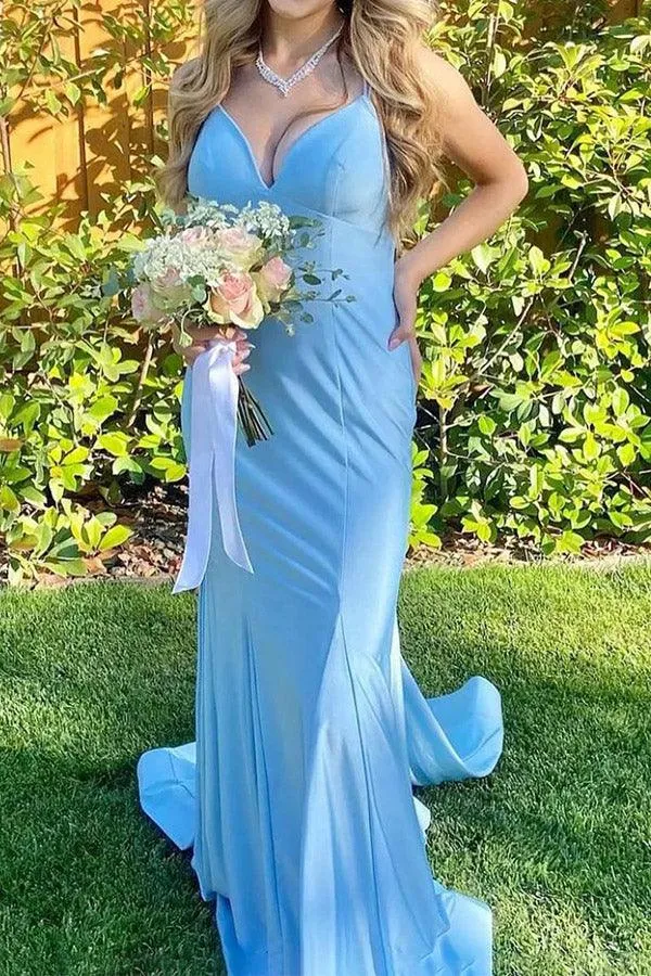 Mermaid Tight Orange Long Prom Dress Formal Gown PSK541