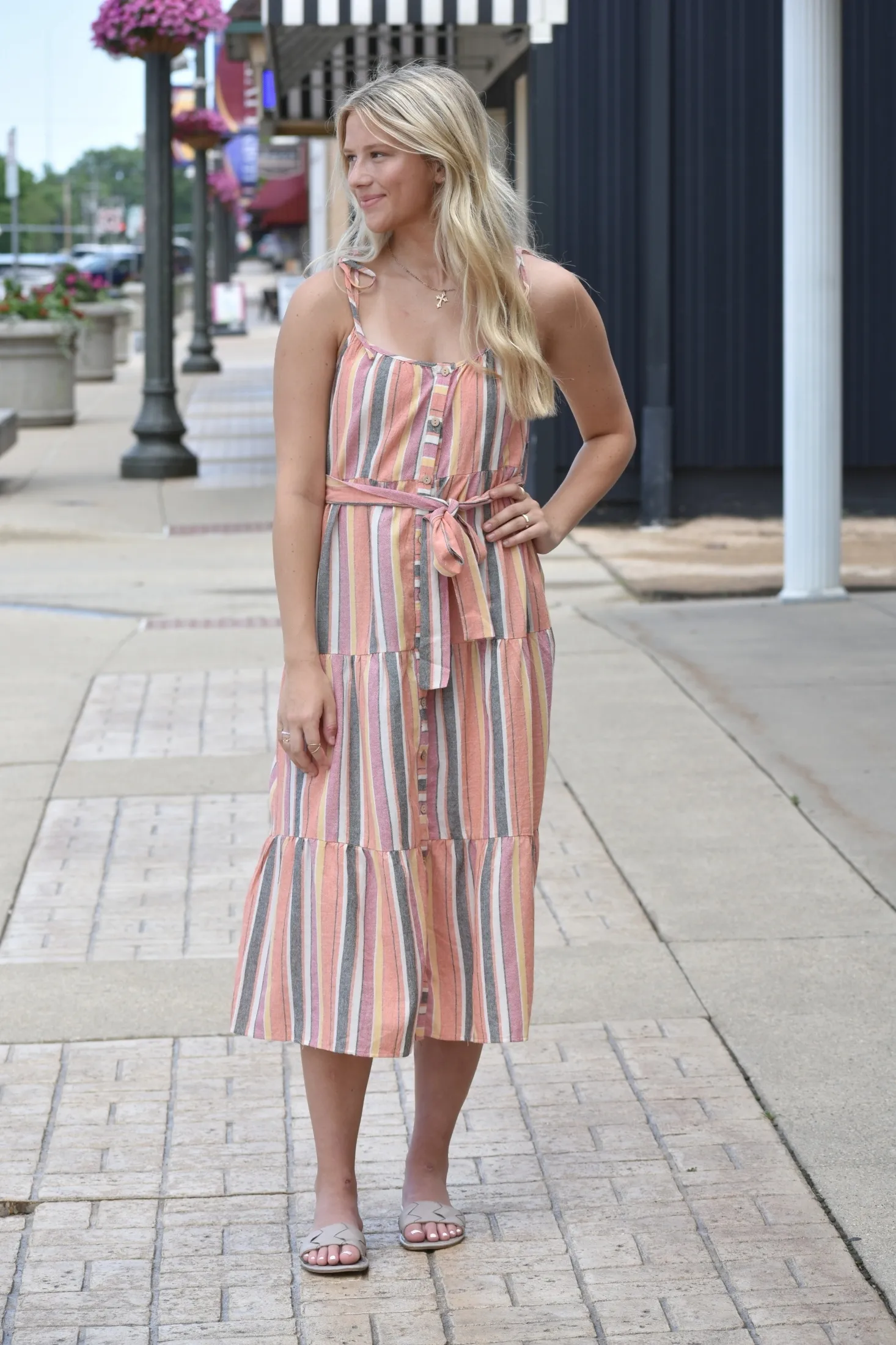 Presley Striped Midi Dress