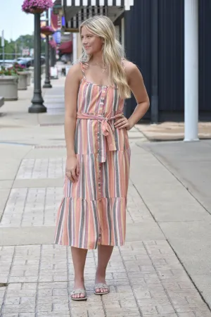 Presley Striped Midi Dress