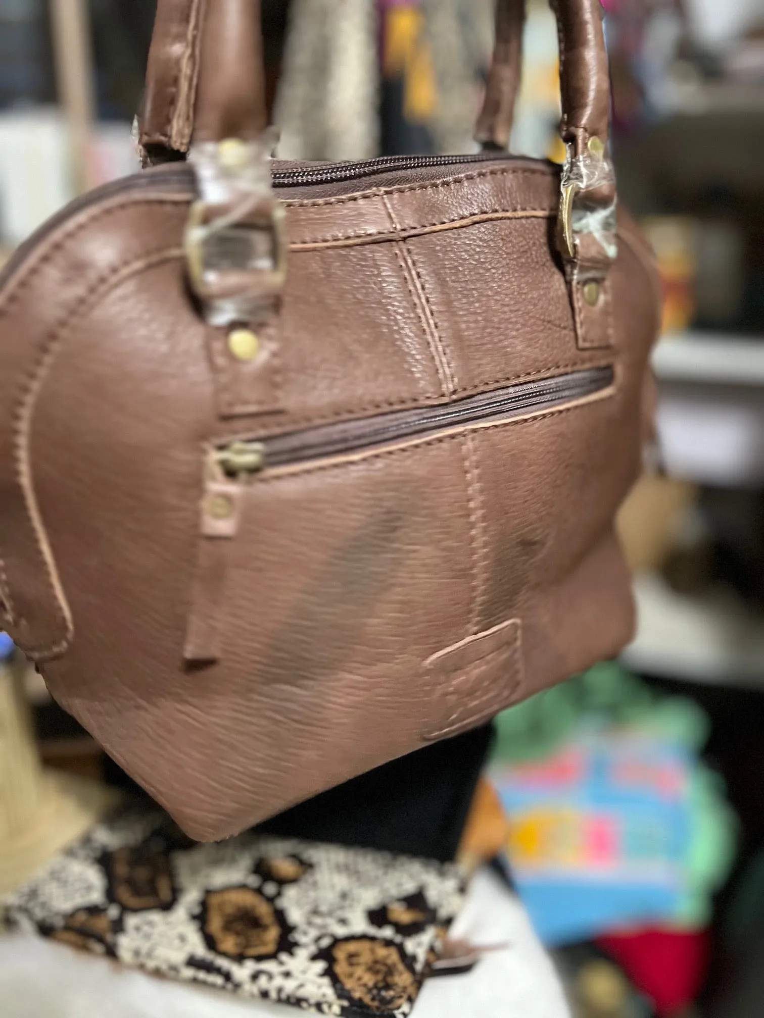 Printed Hair-On Croc Satchel Handbag with wallet - American Darling