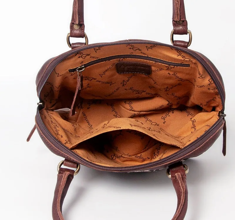 Printed Hair-On Croc Satchel Handbag with wallet - American Darling