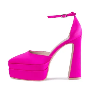 RAID Lavender Platform Heel in Hot Pink