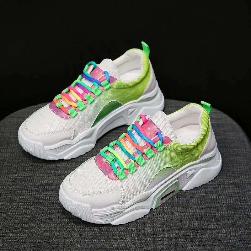 Rainbow Shoes All-match Color-blocking