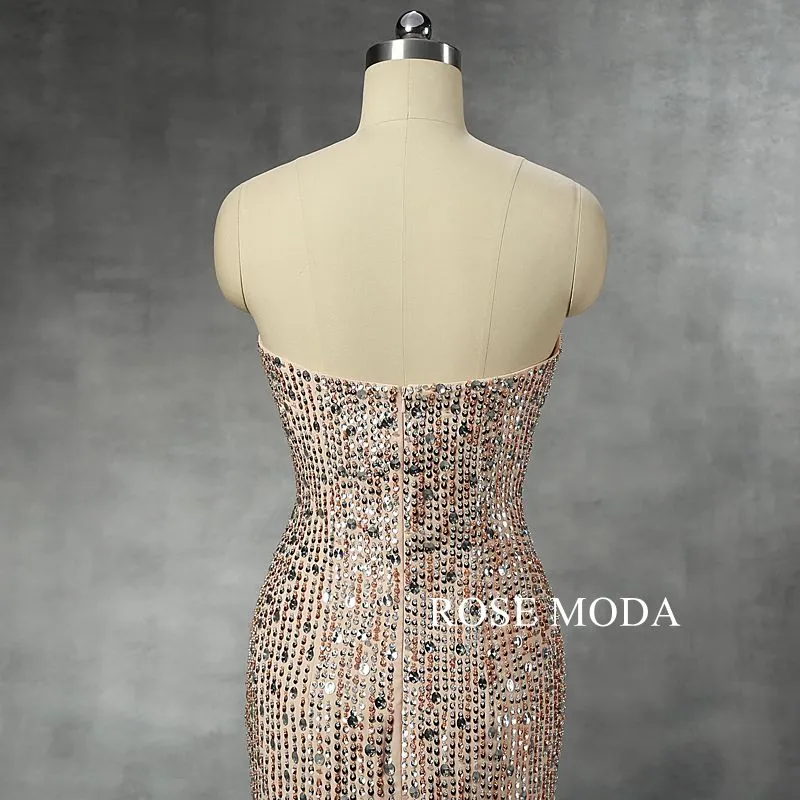 Rosemoda Beaded Chiffon Sheath Evening Dress
