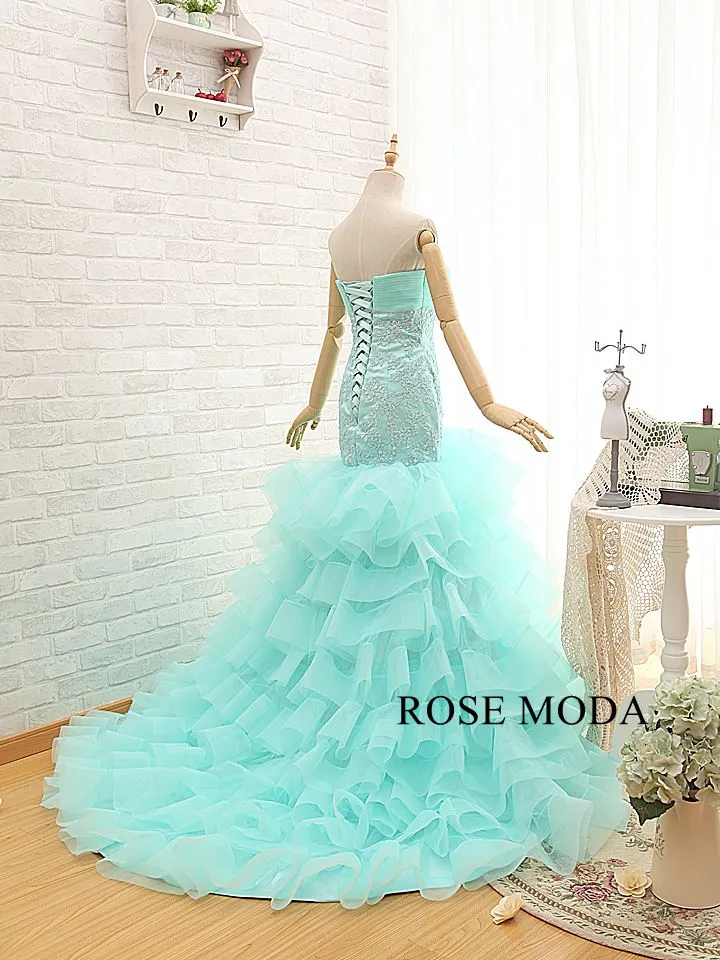 Rosemoda Green Organza Mermaid Prom Dress