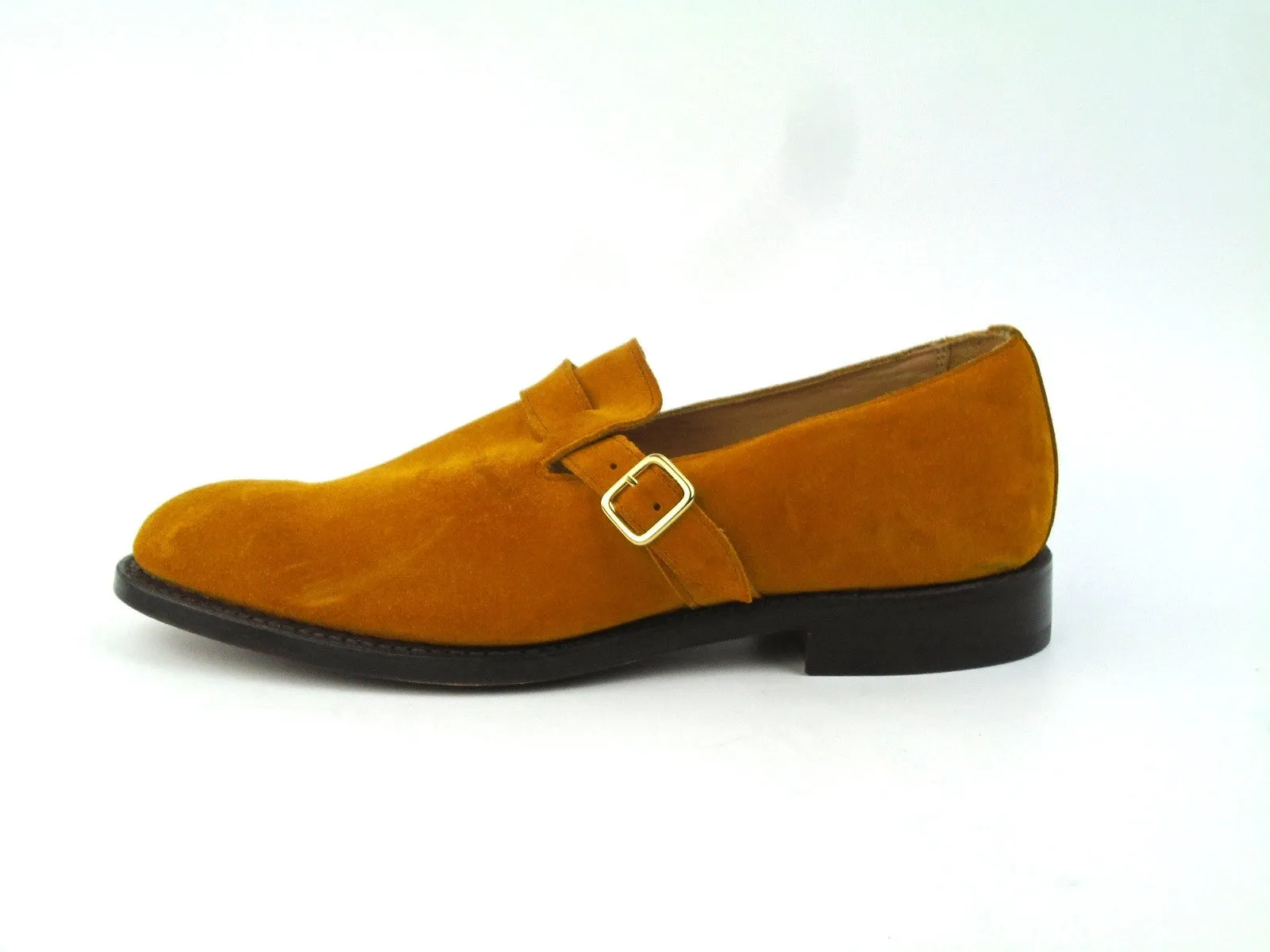 Single Buckle Monk - Curry Suede