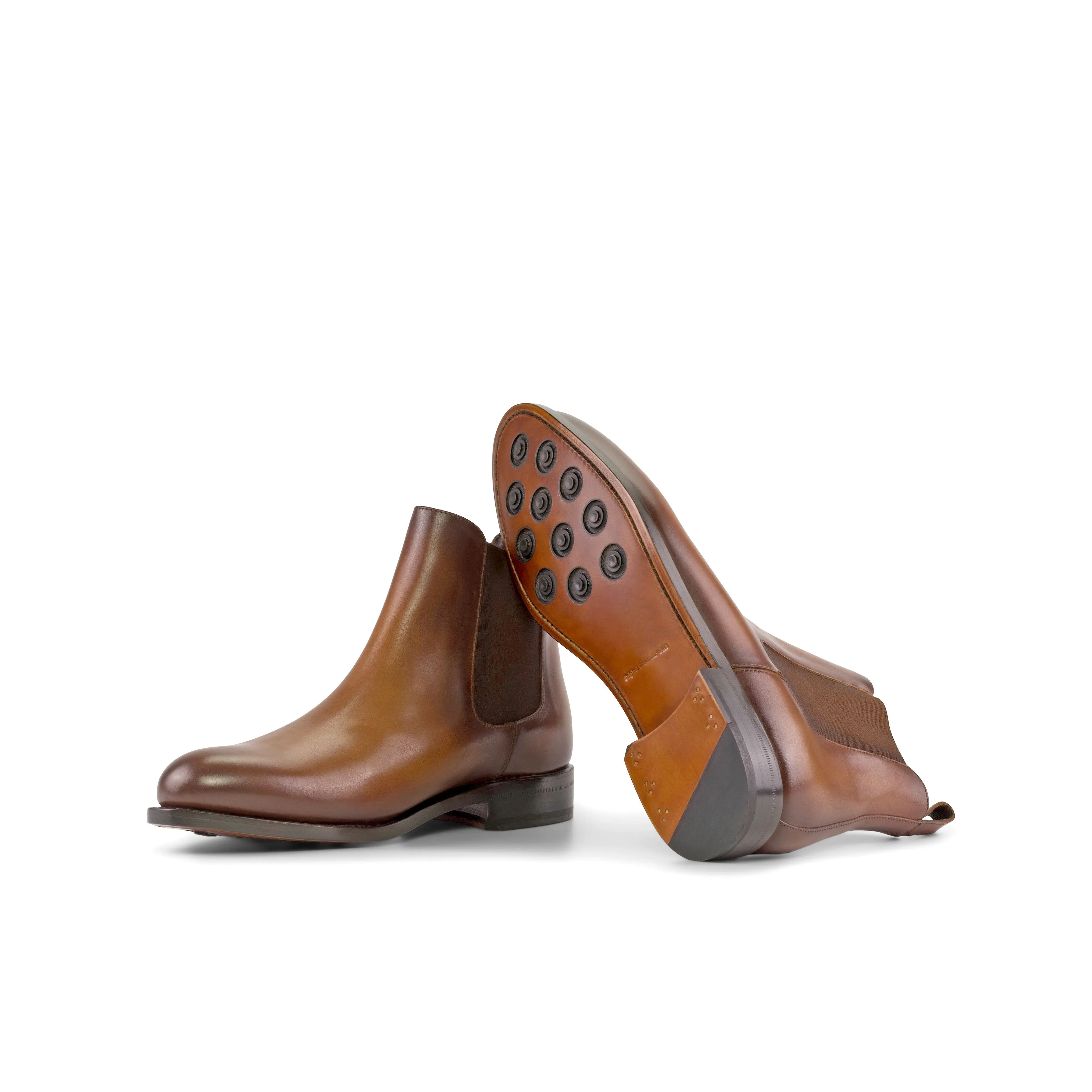 Tan Chelsea Boot,Leather Studded Sole