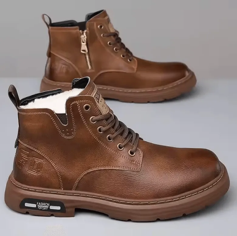 Trendy Men’s Winter Boots – British Cargo Ankle Boots & Versatile Plus Size Casual Shoes